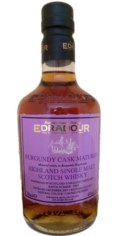 Edradour 2003  Burgundy Cask Matured Batch No. 2