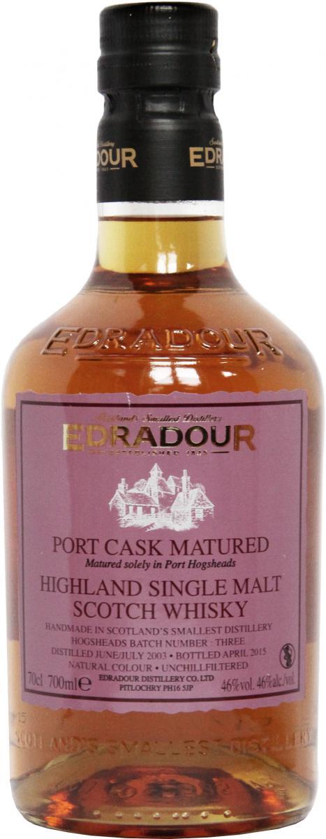 Edradour 2003  Port Cask Matured Batch No. 3