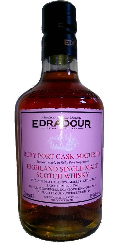 Edradour 2003  Ruby Port Cask Matured Batch No. 2