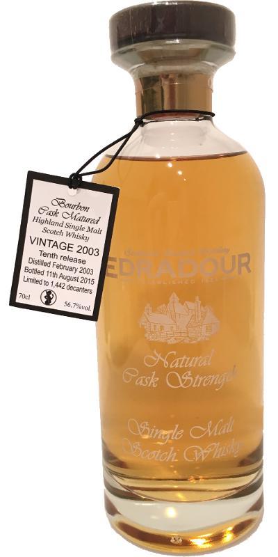 Edradour 2003  Natural Cask Strength - 10th Release