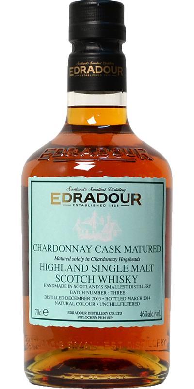 Edradour 2003 Chardonnay Cask  Batch No. 3