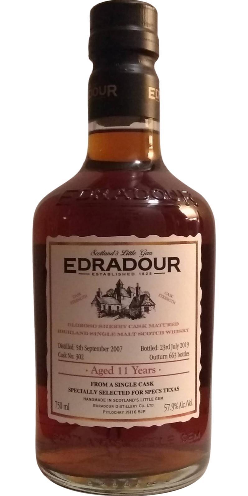 Edradour 2007  Oloroso Sherry Cask Matured