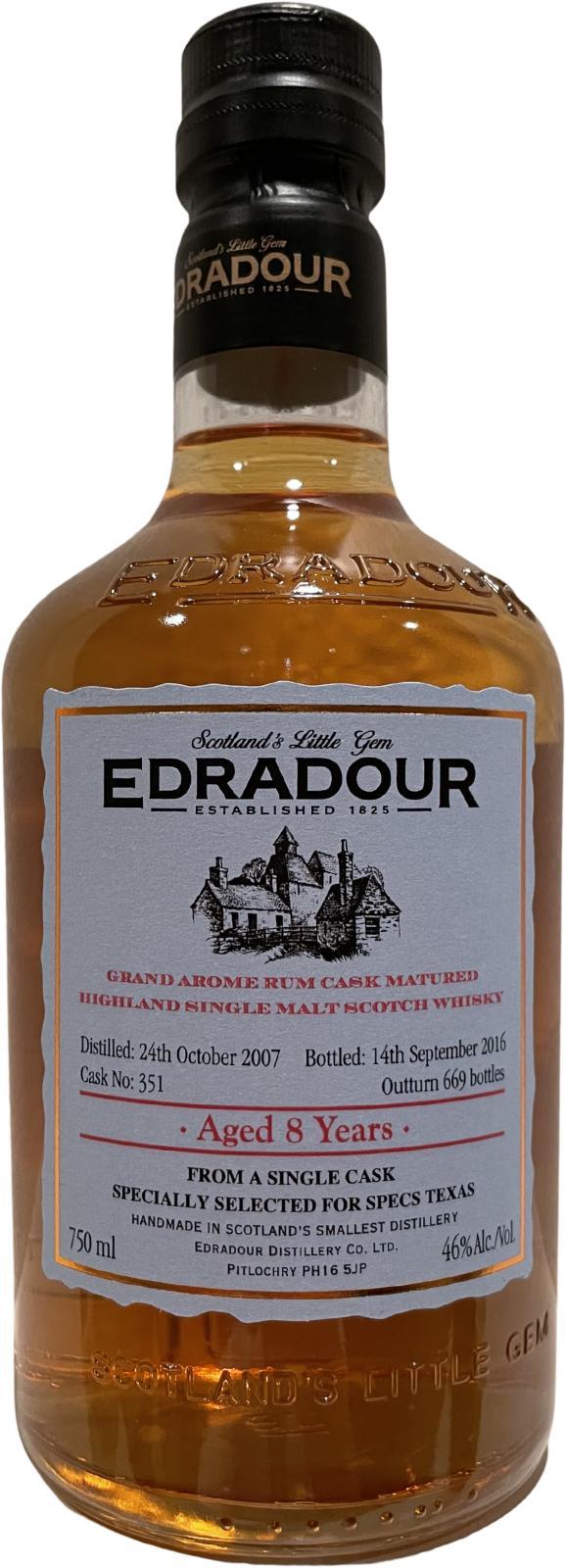 Edradour 2007  Grand Arome Rum Cask Matured