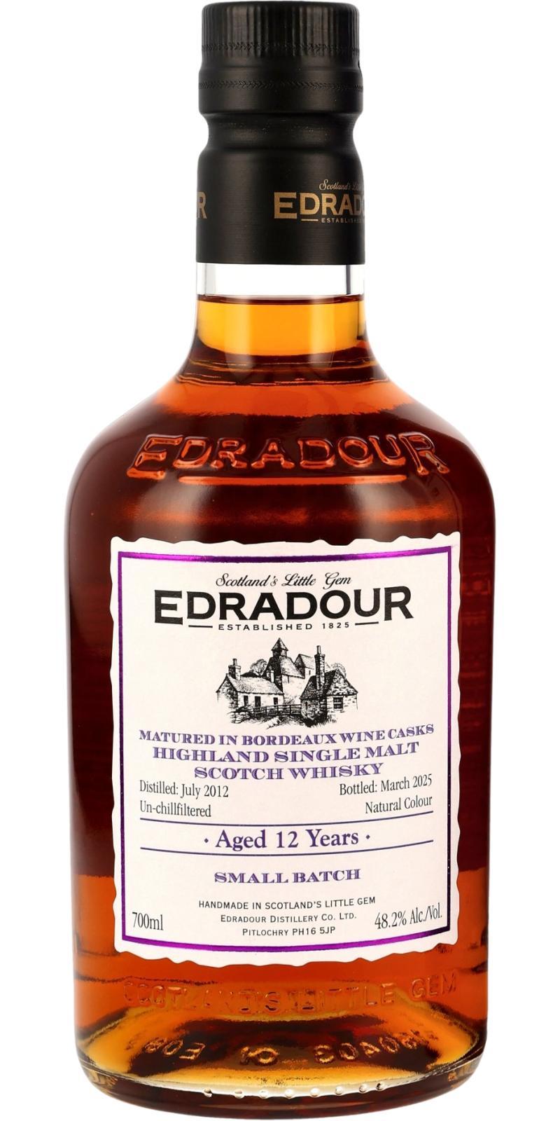 Edradour 2012  Small Batch - Bordeaux Wine Cask Matured