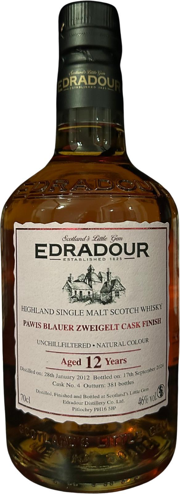 Edradour 2012  Pawis Blauer Zweigelt Cask Finish