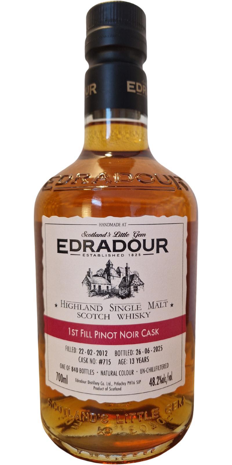 Edradour 2012  1st Fill Pinot Noir Cask