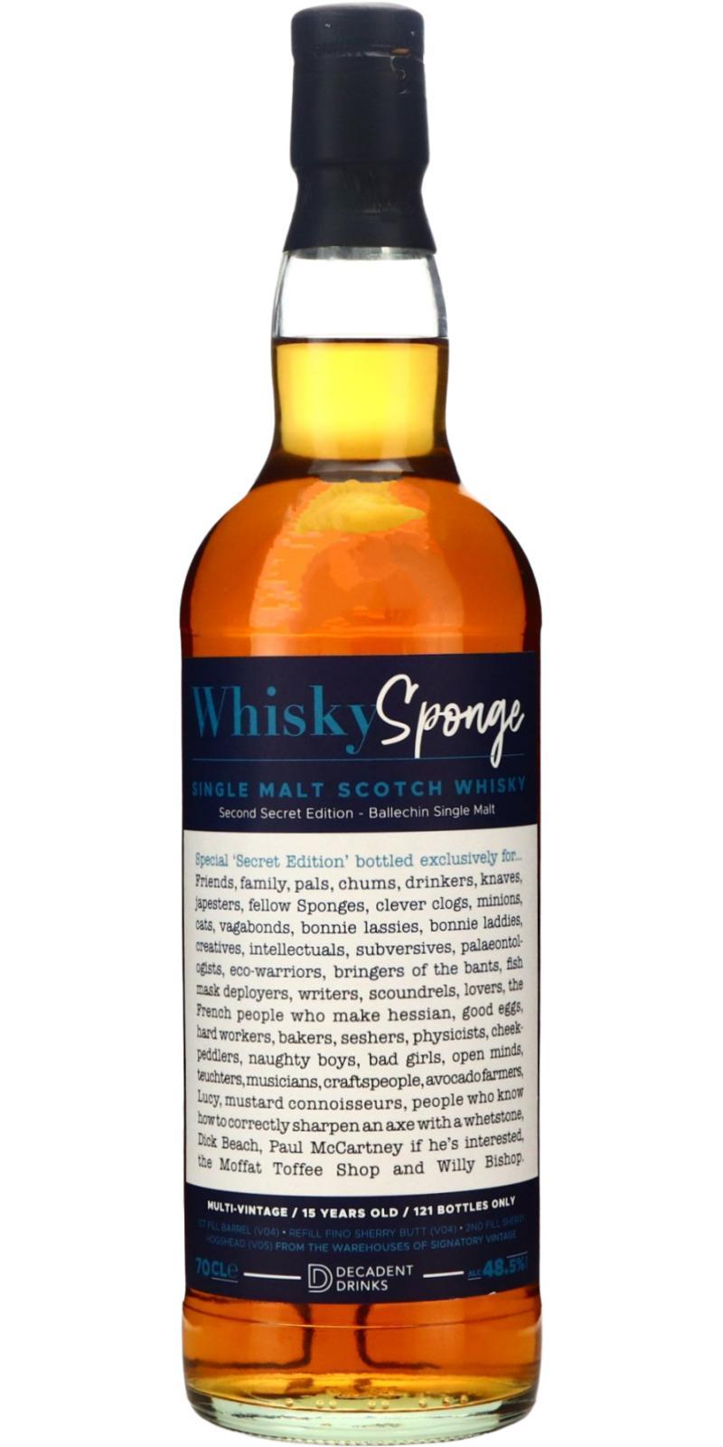 Ballechin 15-year-old DeDr  Whisky Sponge