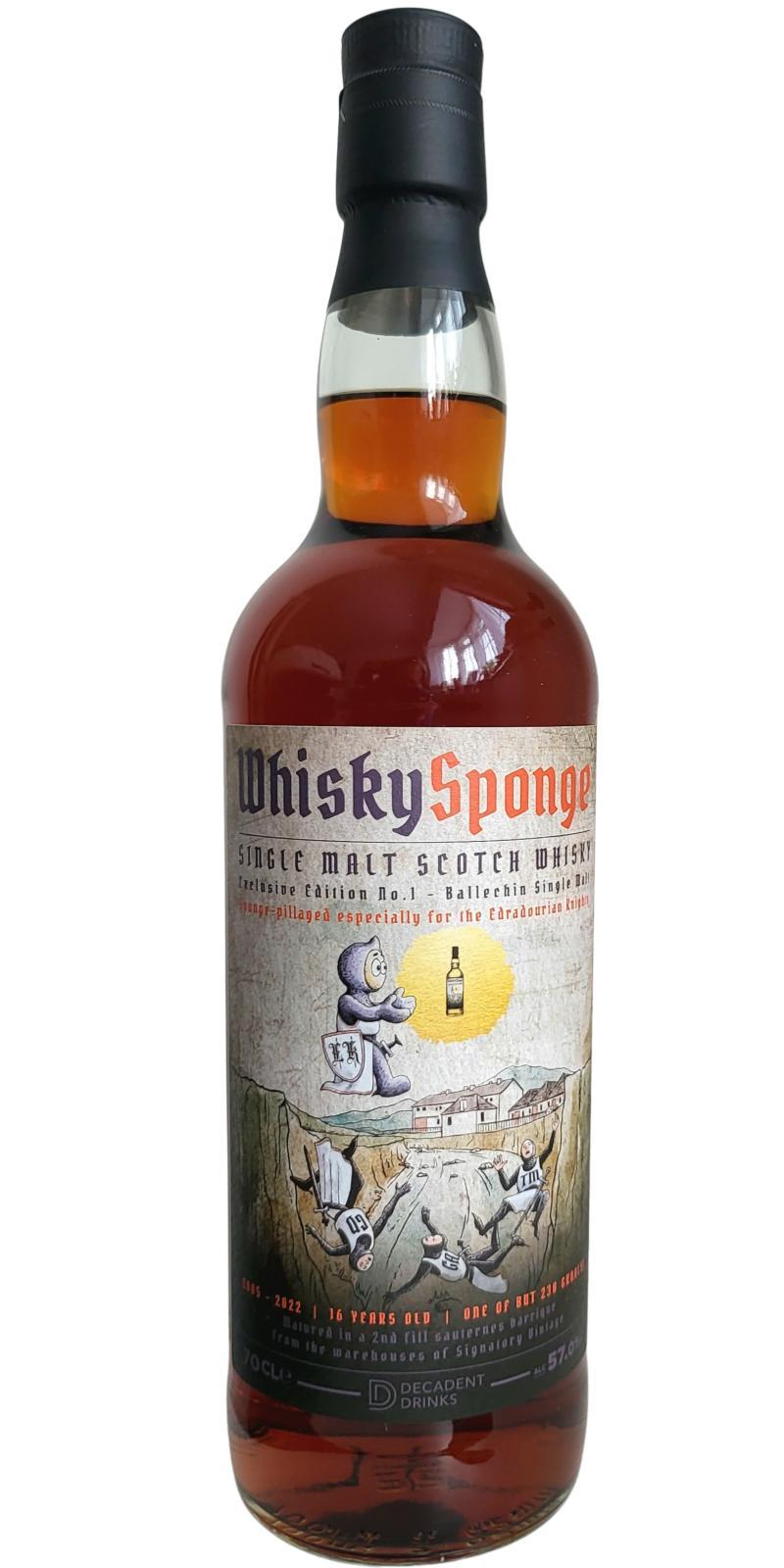 Ballechin 2005 DeDr  Whisky Sponge