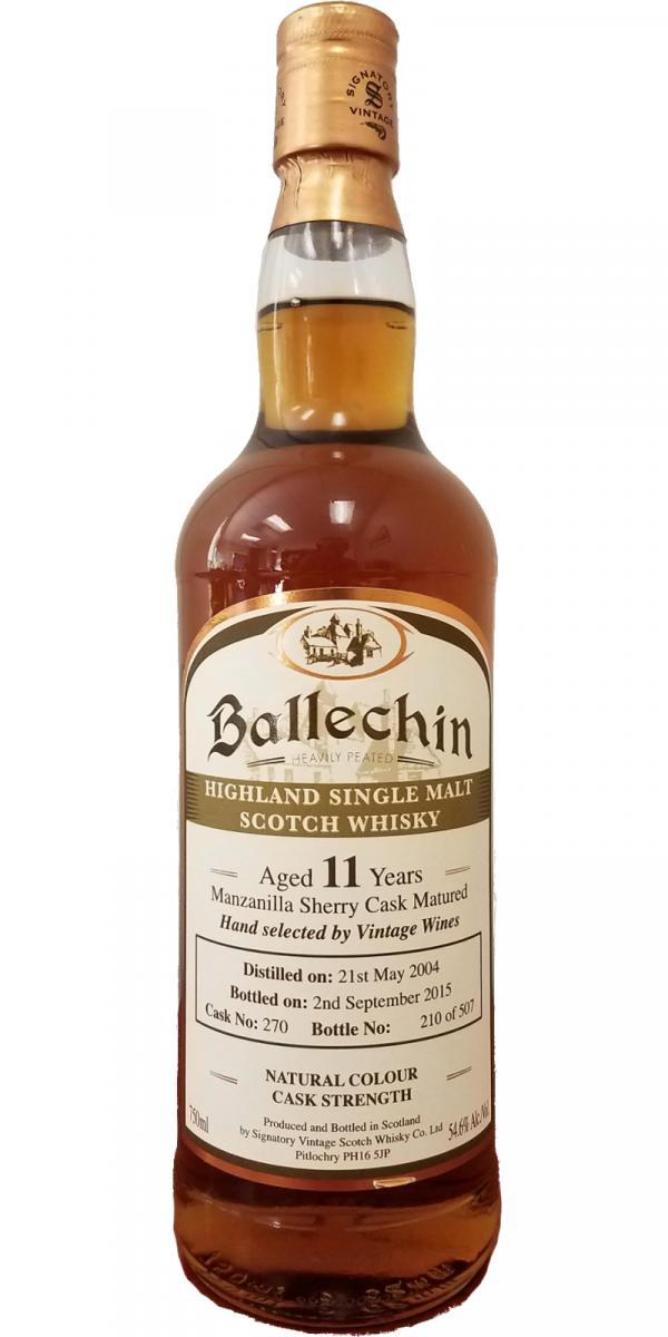 Ballechin 2004 SV  Manzanilla Sherry Cask Matured
