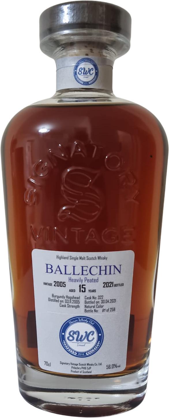 Ballechin 2005 SV  Cask Strength Collection