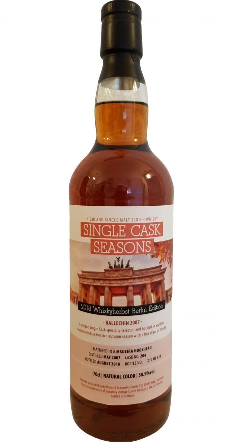 Ballechin 2007 SV  Single Cask Seasons