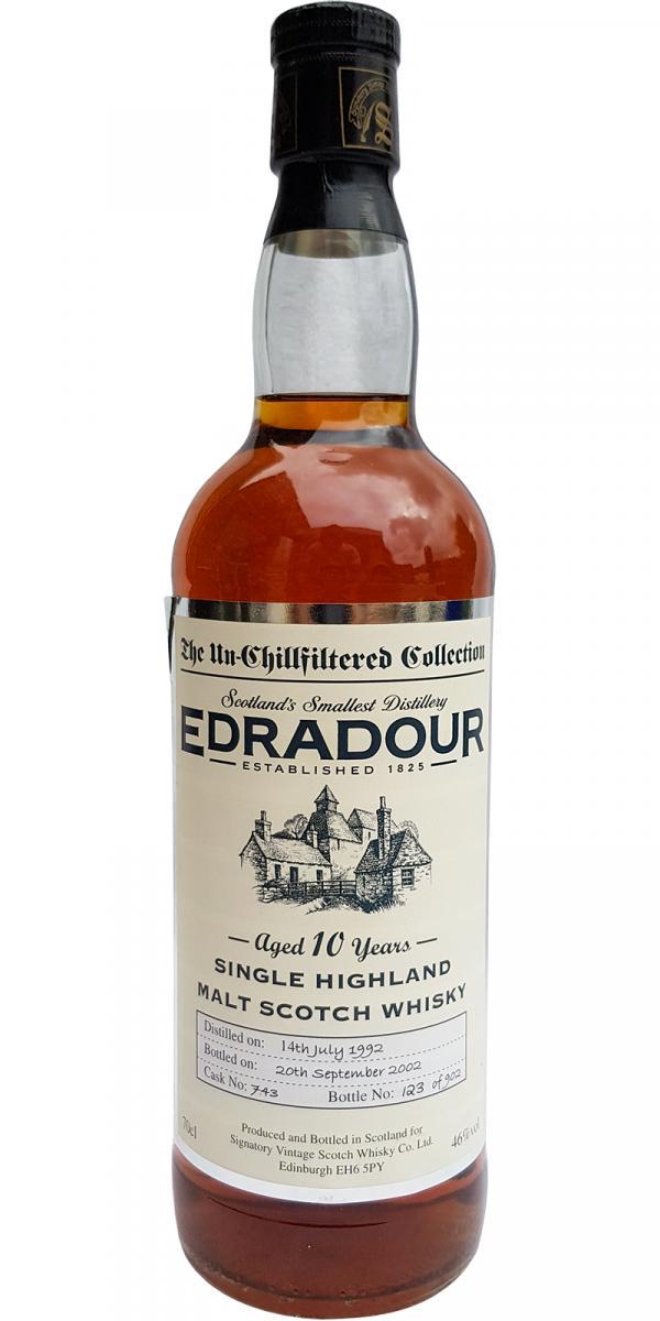 Edradour 1992 SV  The Un-Chillfiltered Collection