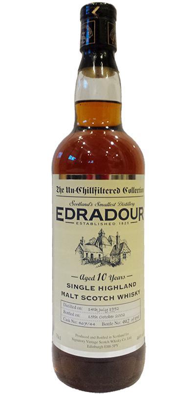 Edradour 1992 SV  The Un-Chillfiltered Collection