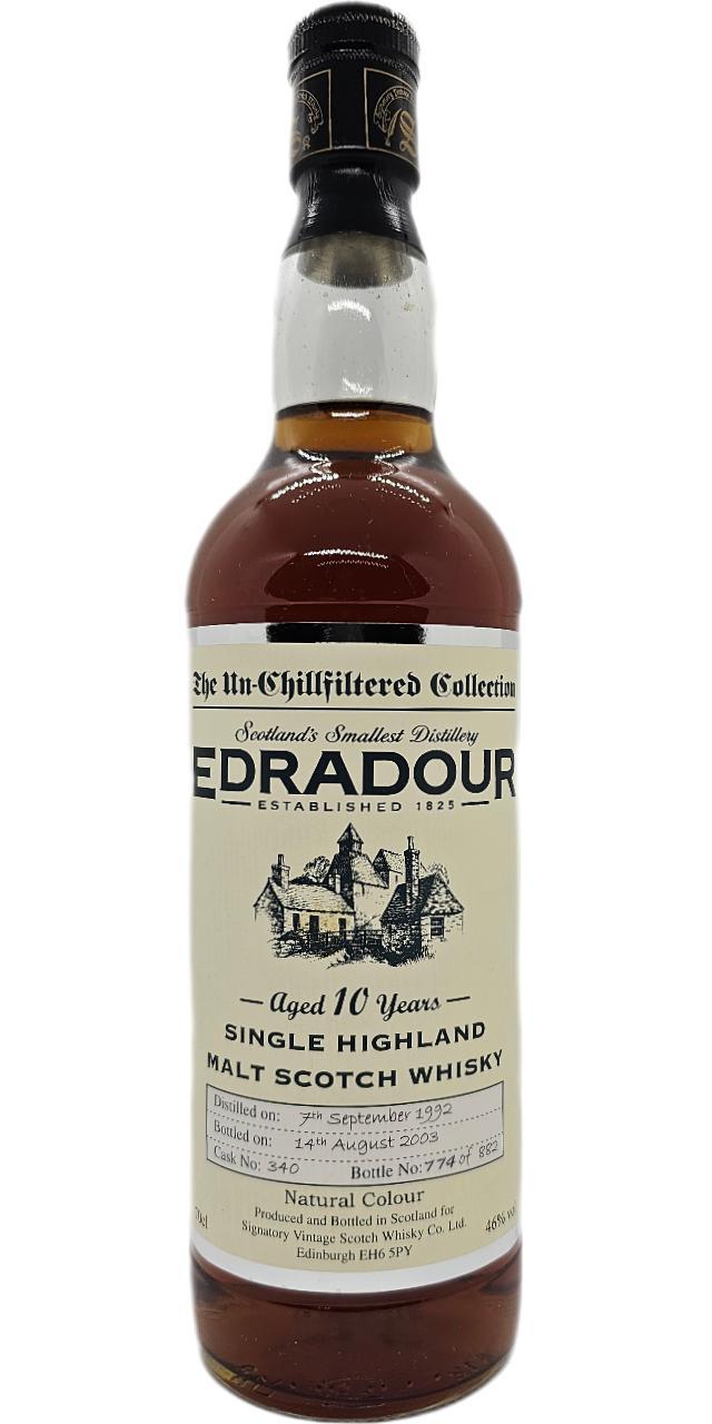 Edradour 1992 SV  The Un-Chillfiltered Collection