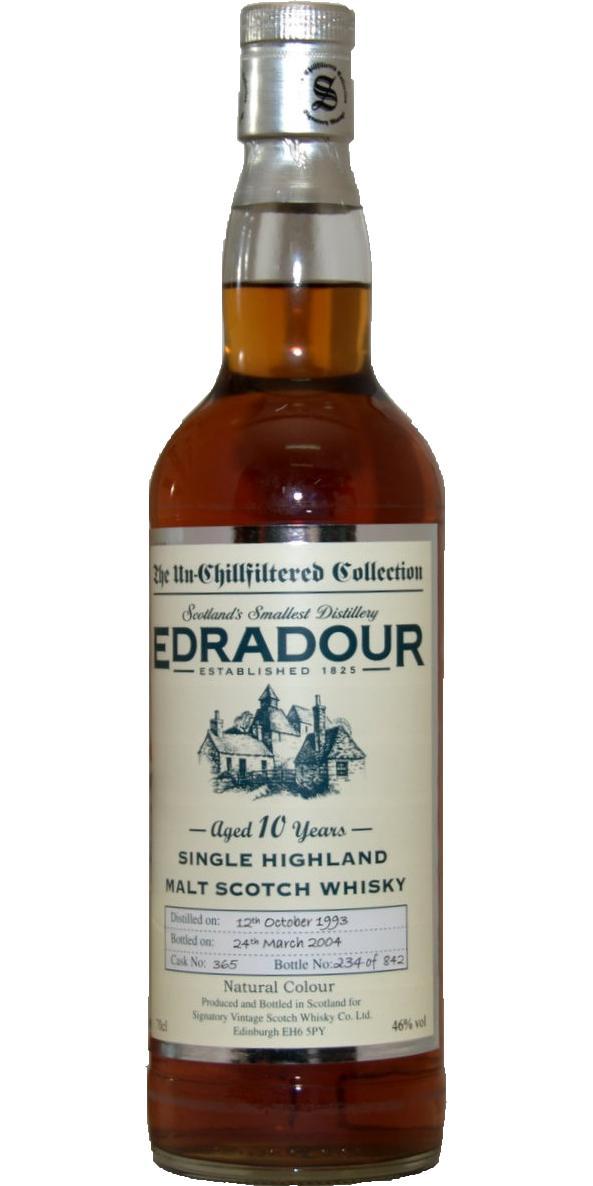 Edradour 1993 SV  The Un-Chillfiltered Collection