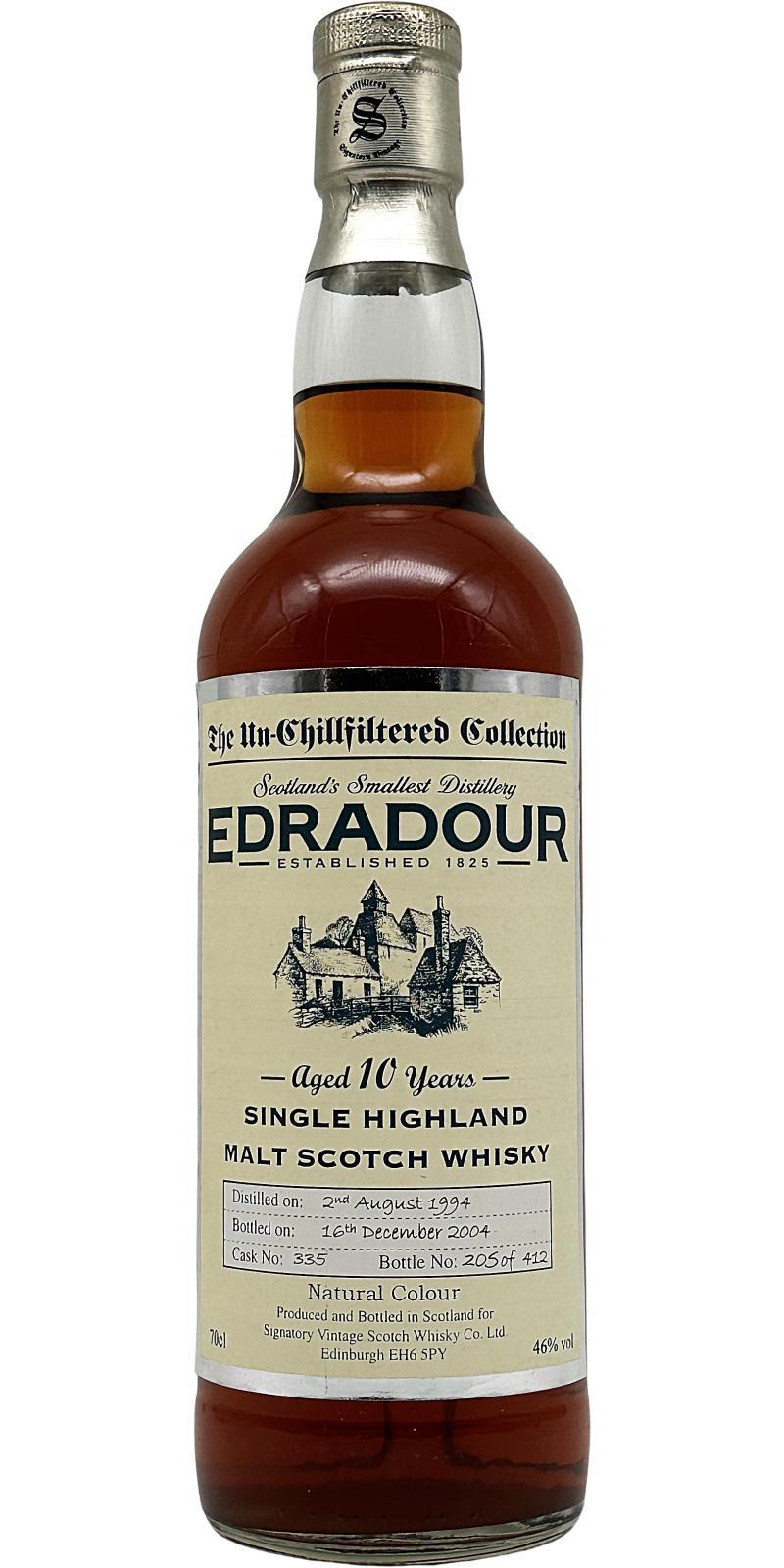 Edradour 1994 SV  The Un-Chillfiltered Collection