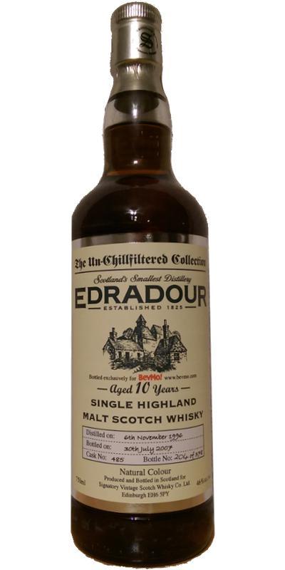 Edradour 1996 SV  The Un-Chillfiltered Collection