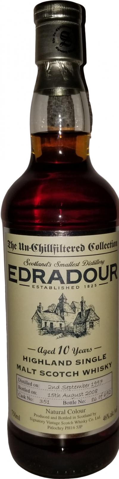 Edradour 1997 SV  The Un-Chillfiltered Collection