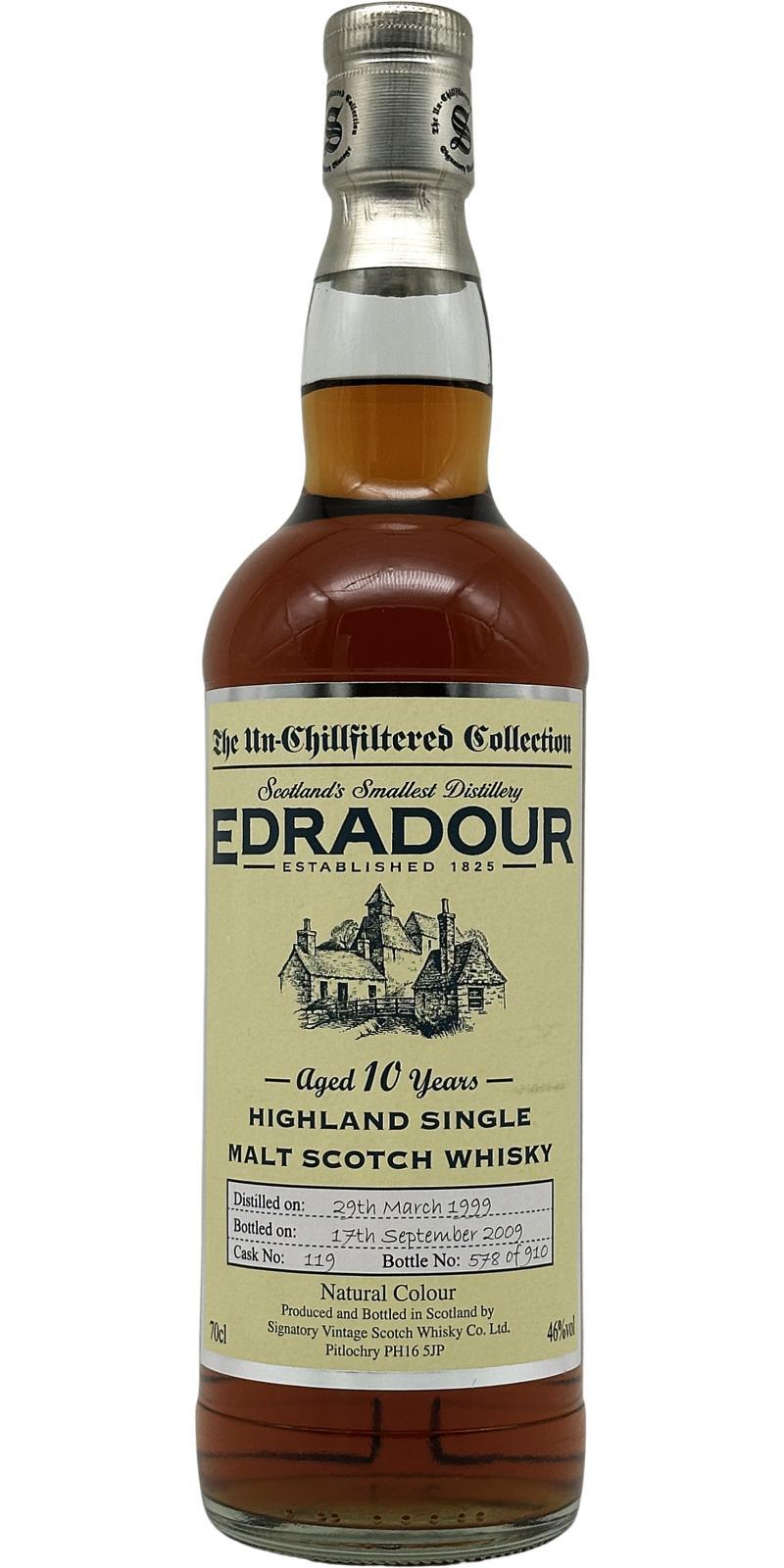 Edradour 1999 SV  The Un-Chillfiltered Collection