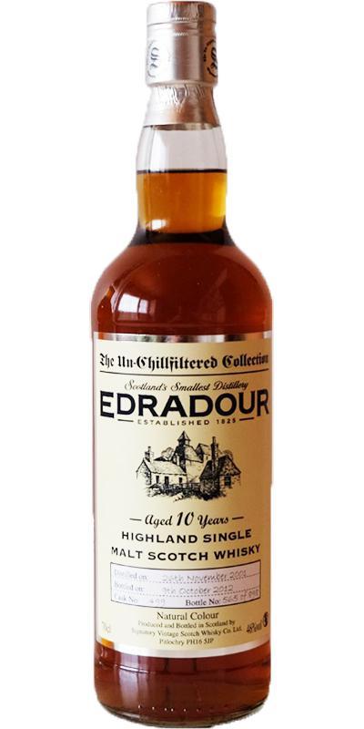 Edradour 2001 SV  The Un-Chillfiltered Collection