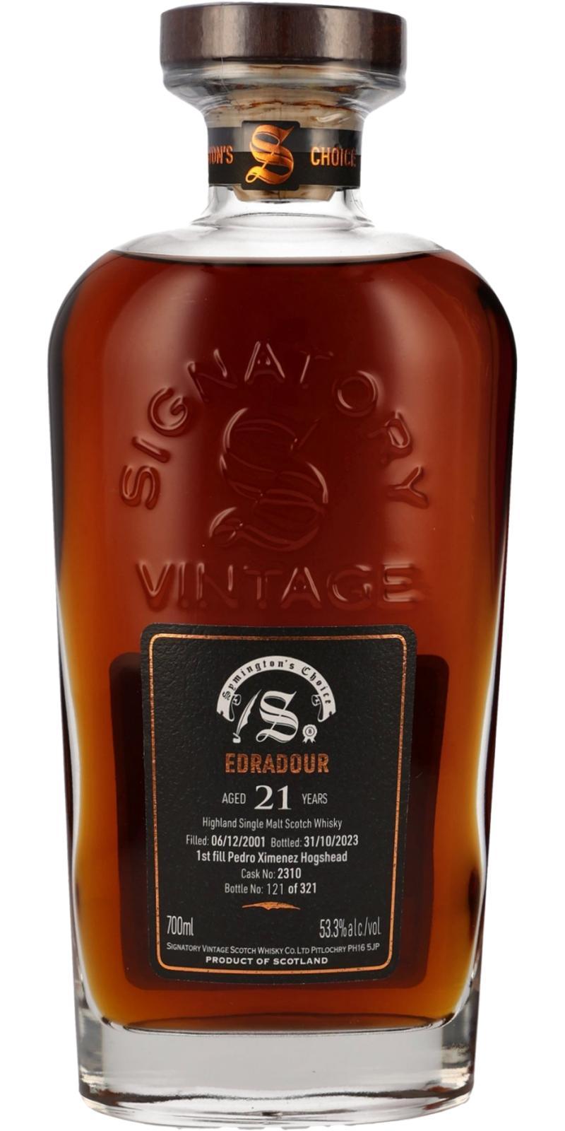 Edradour 2001 SV  Cask Strength Collection - Symington’s Choice