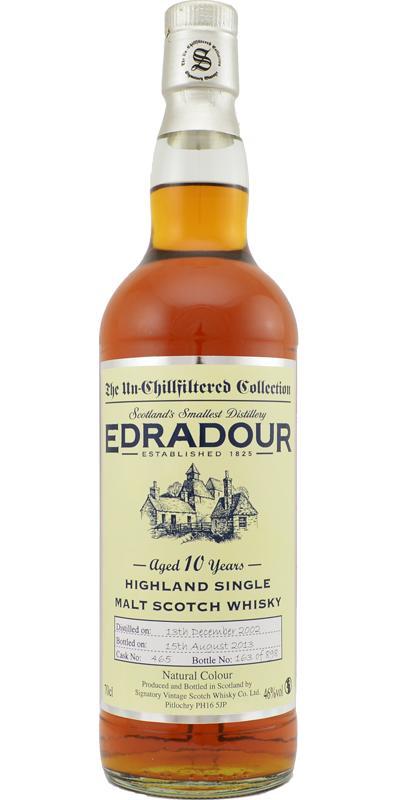 Edradour 2002 SV  The Un-Chillfiltered Collection