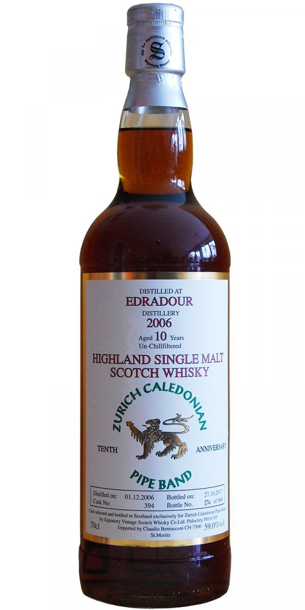 Edradour 2006 SV  Tenth Anniversary Zurich Caledonian Pipe Band
