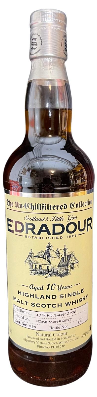 Edradour 2006 SV  The Un-Chillfiltered Collection