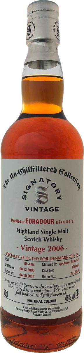 Edradour 2006 SV  The Un-Chillfiltered Collection