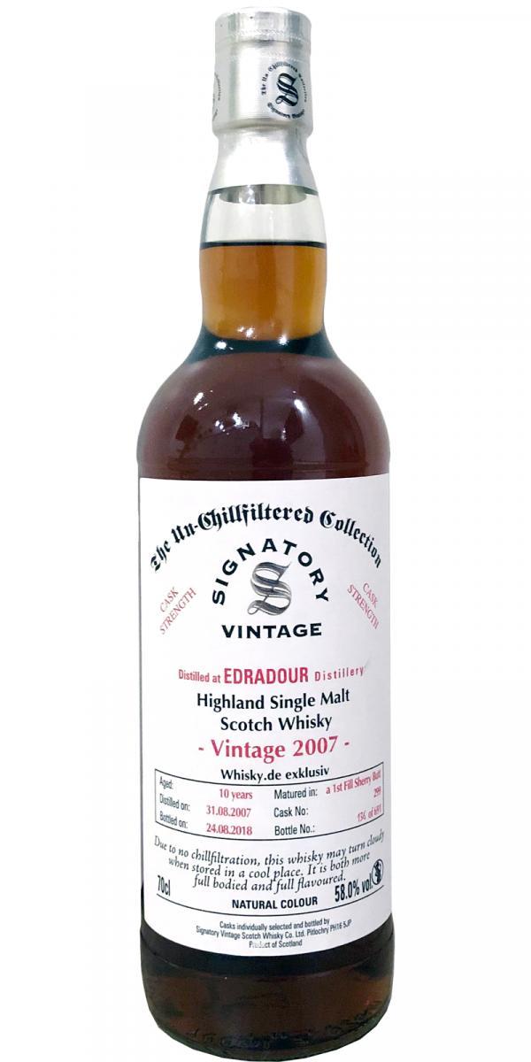 Edradour 2007 SV  The Un-Chillfiltered Collection - Cask Strength