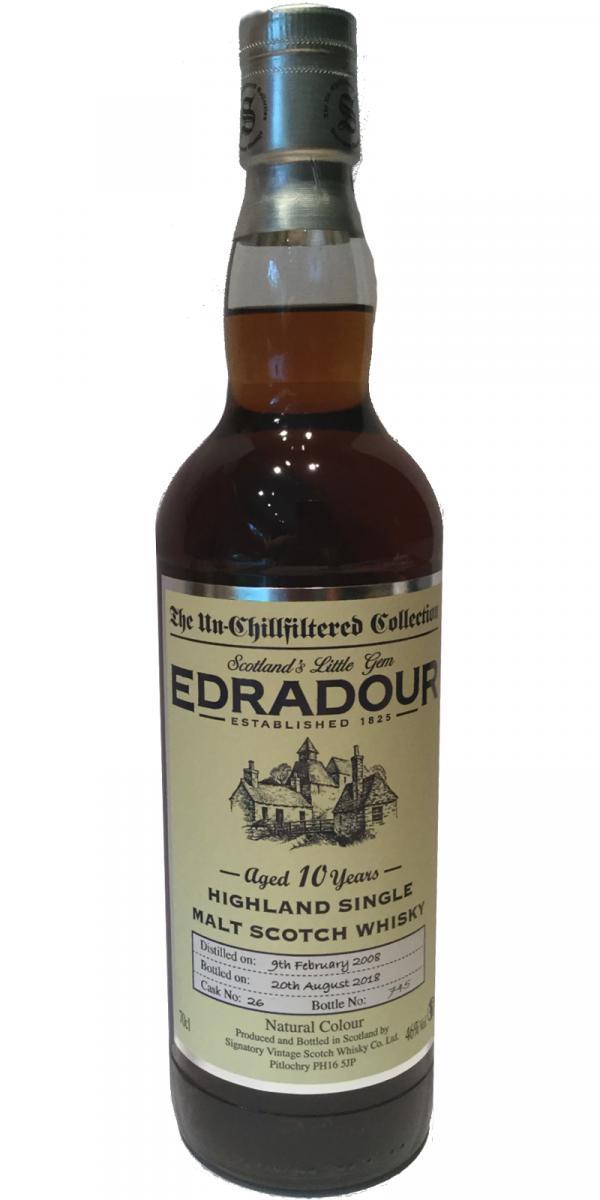 Edradour 2008 SV  The Un-Chillfiltered Collection