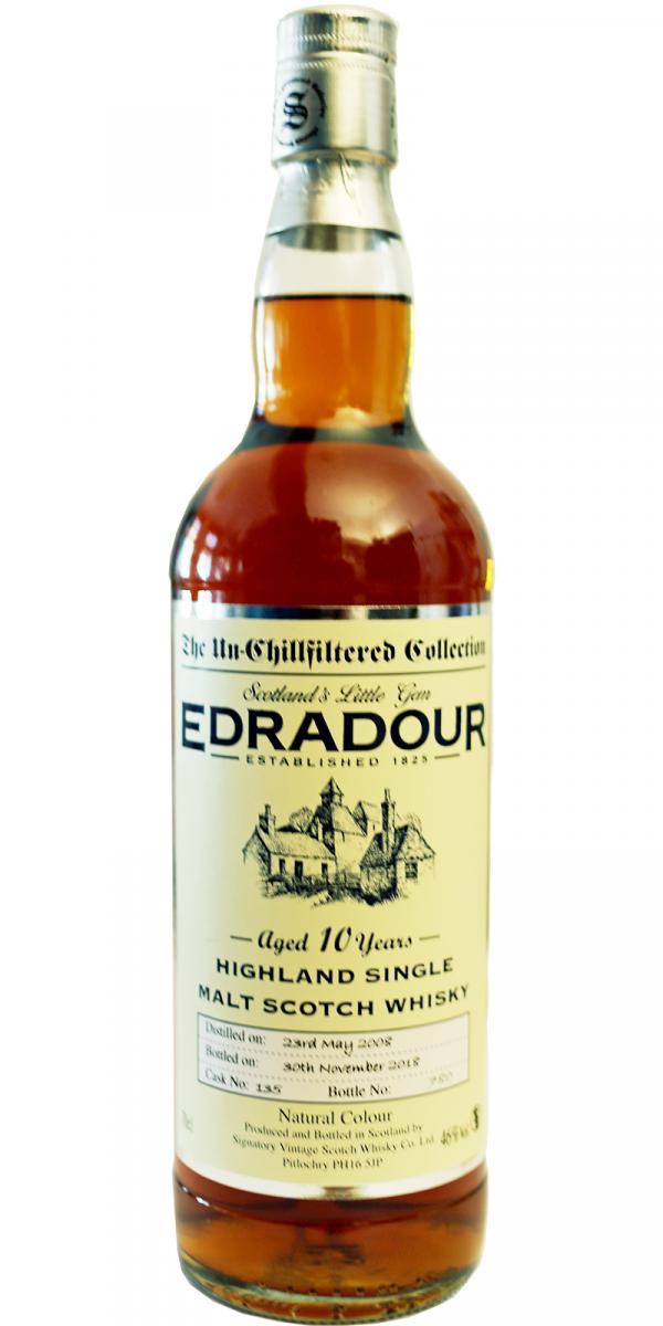 Edradour 2008 SV  The Un-Chillfiltered Collection