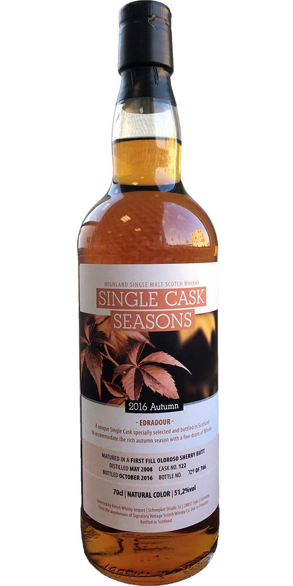 Edradour 2008 SV  Single Cask Seasons - Autumn 2016