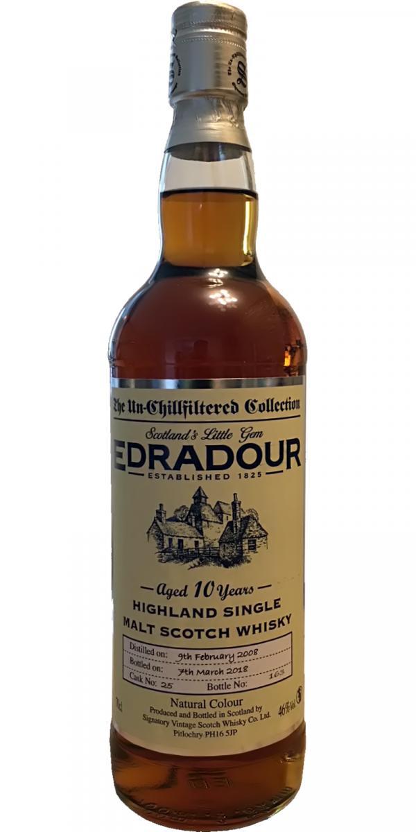 Edradour 2008 SV  The Un-Chillfiltered Collection