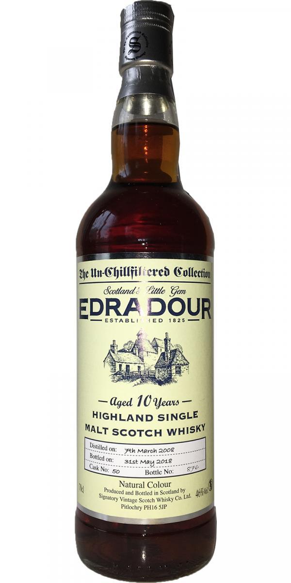 Edradour 2008 SV  The Un-Chillfiltered Collection