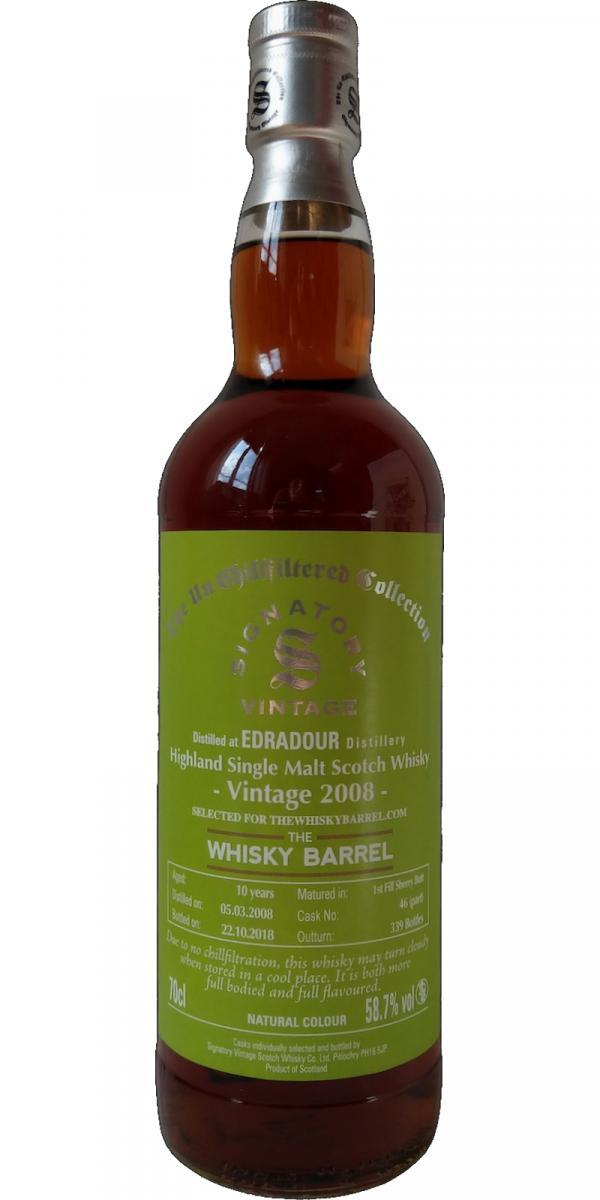 Edradour 2008 SV  The Un-Chillfiltered Collection - Cask Strength
