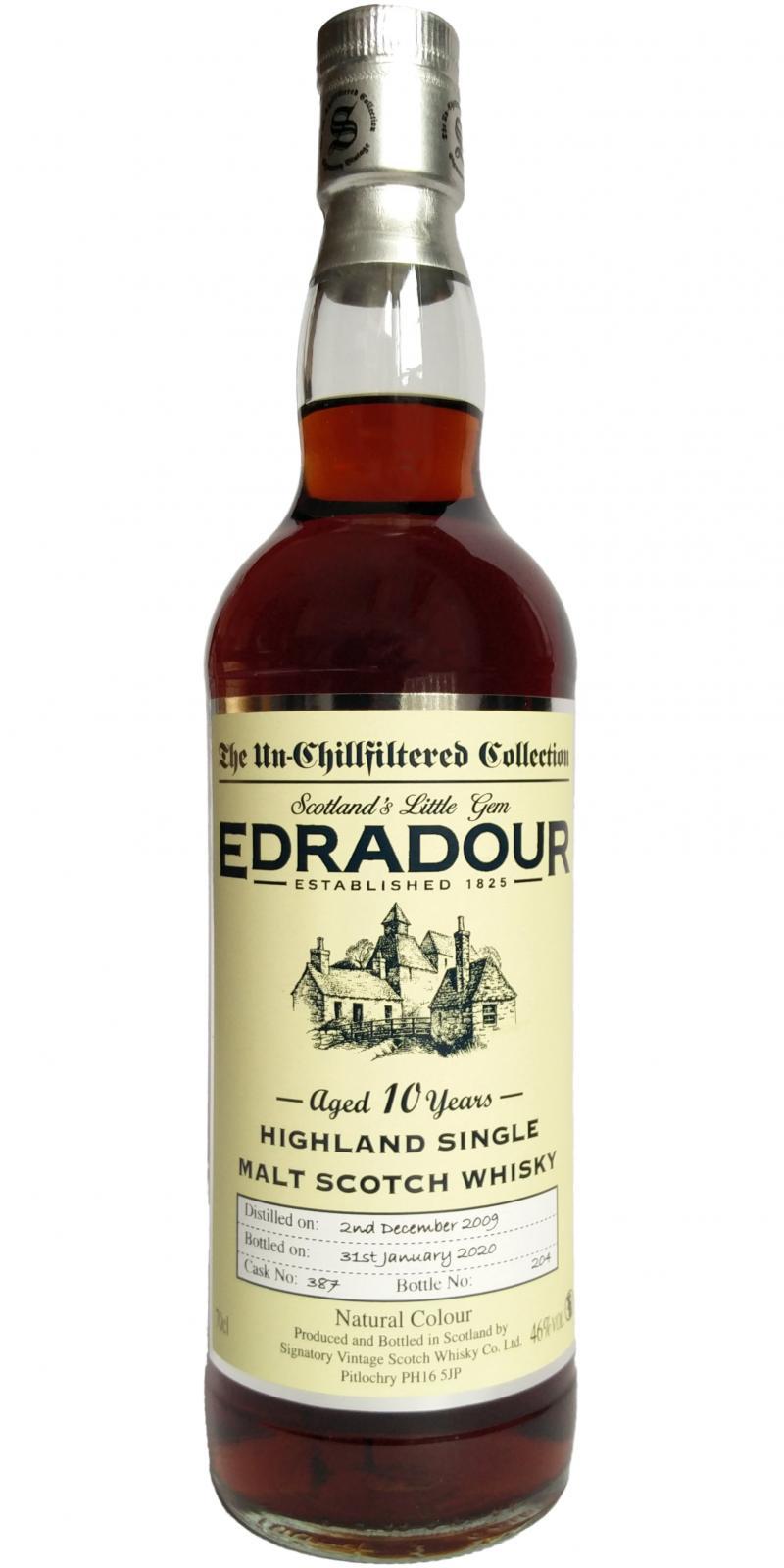 Edradour 2009 SV  The Un-Chillfiltered Collection