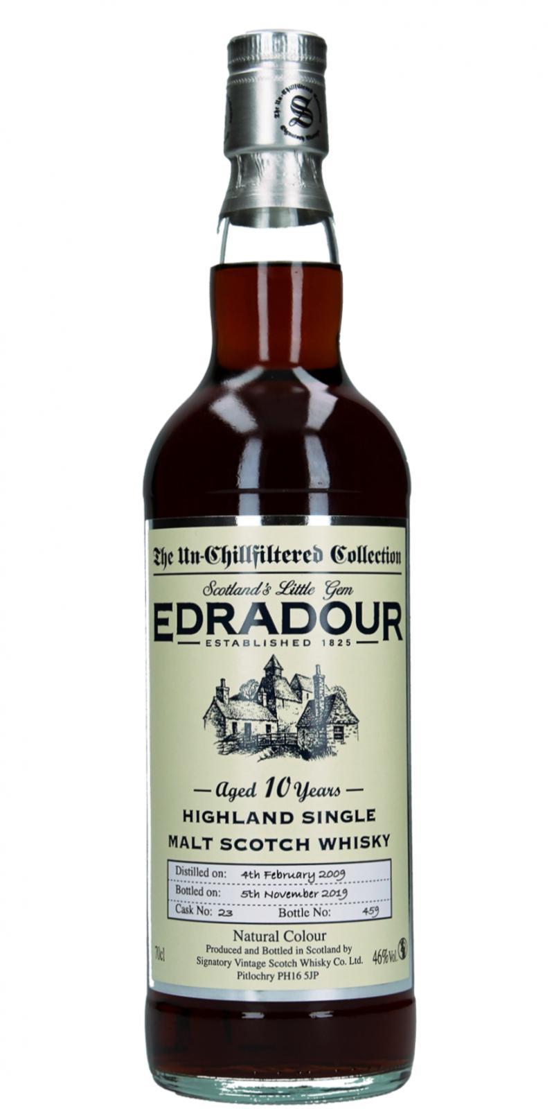 Edradour 2009 SV  The Un-Chillfiltered Collection