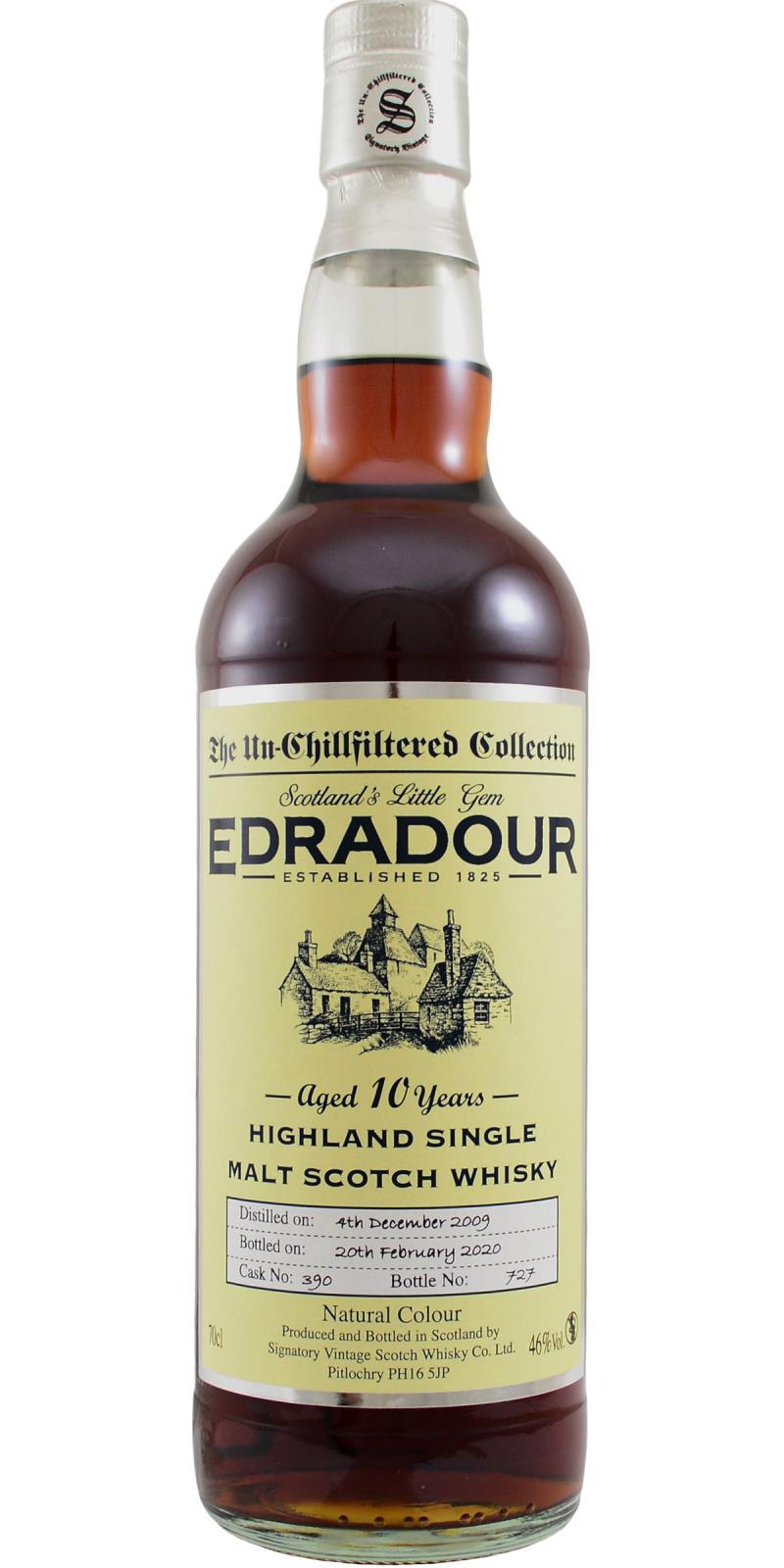 Edradour 2009 SV  The Un-Chillfiltered Collection