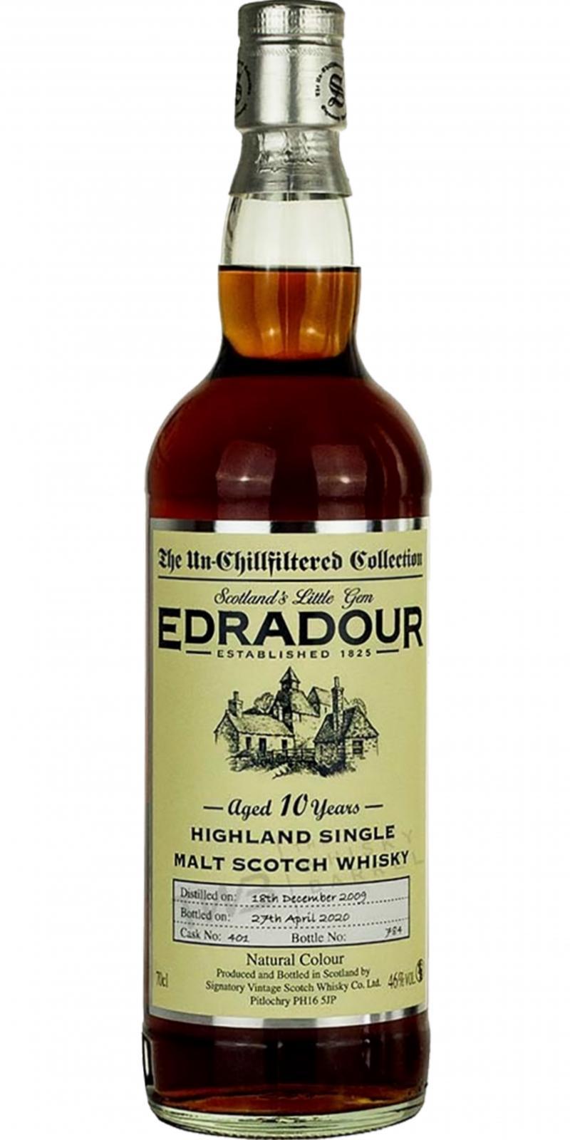 Edradour 2009 SV  The Un-Chillfiltered Collection