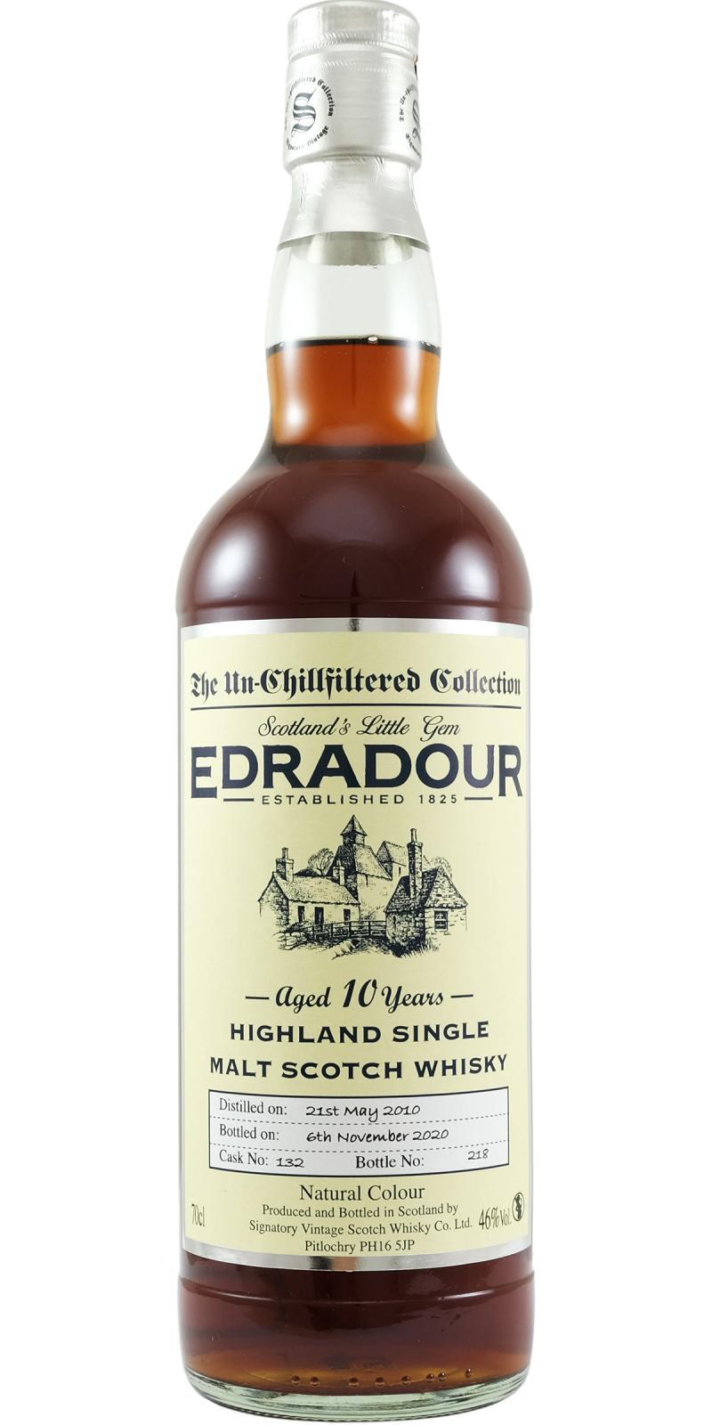 Edradour 2010 SV  The Un-Chillfiltered Collection