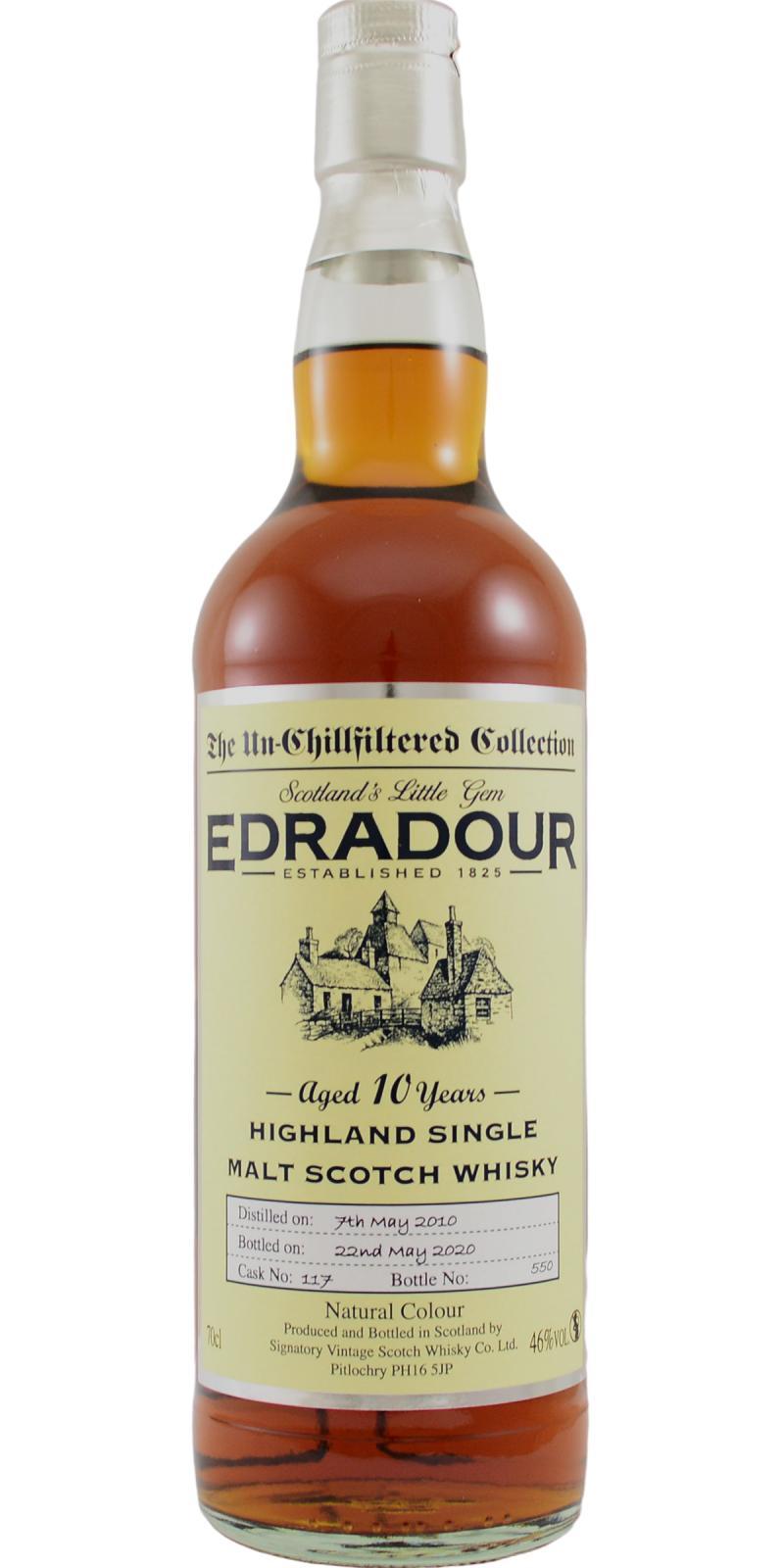 Edradour 2010 SV  The Un-Chillfiltered Collection