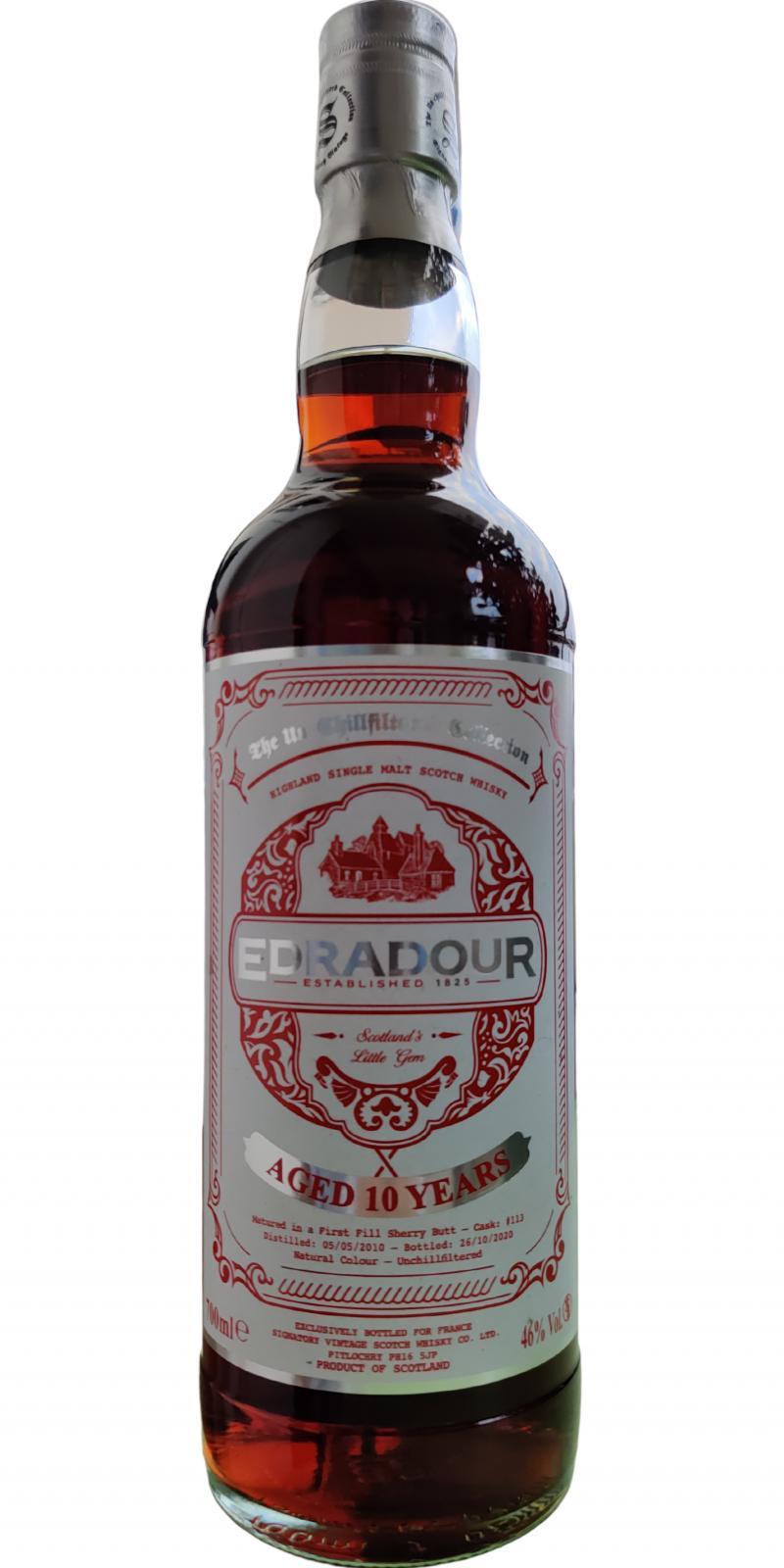 Edradour 2010 SV  The Un-Chillfiltered Collection