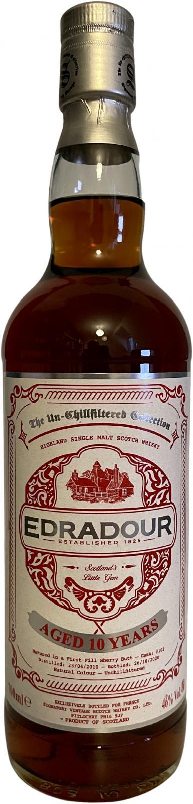 Edradour 2010 SV  The Un-Chillfiltered Collection