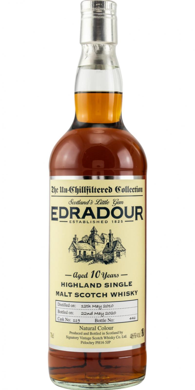 Edradour 2010 SV  The Un-Chillfiltered Collection