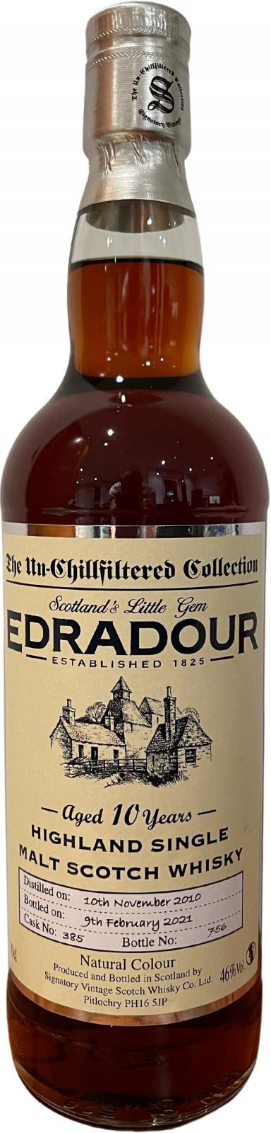 Edradour 2010 SV  The Un-Chillfiltered Collection