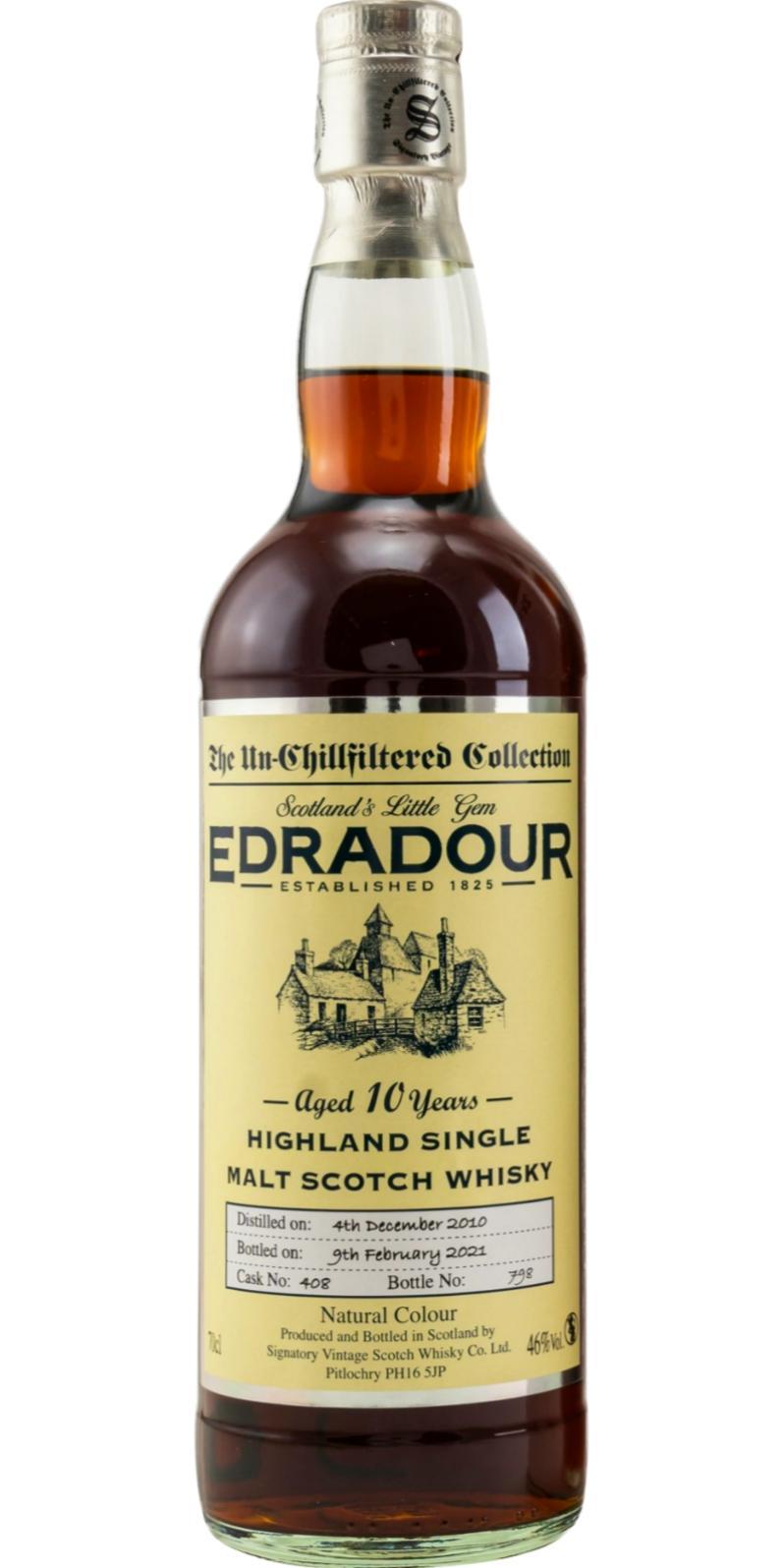 Edradour 2010 SV  The Un-Chillfiltered Collection