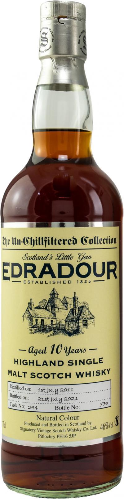 Edradour 2011 SV  The Un-Chillfiltered Collection