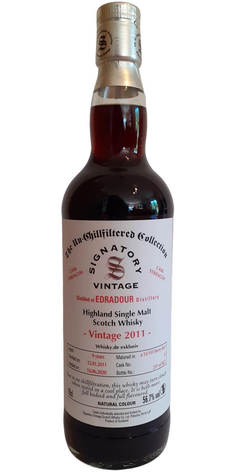 Edradour 2011 SV  The Un-Chillfiltered Collection - Cask Strength