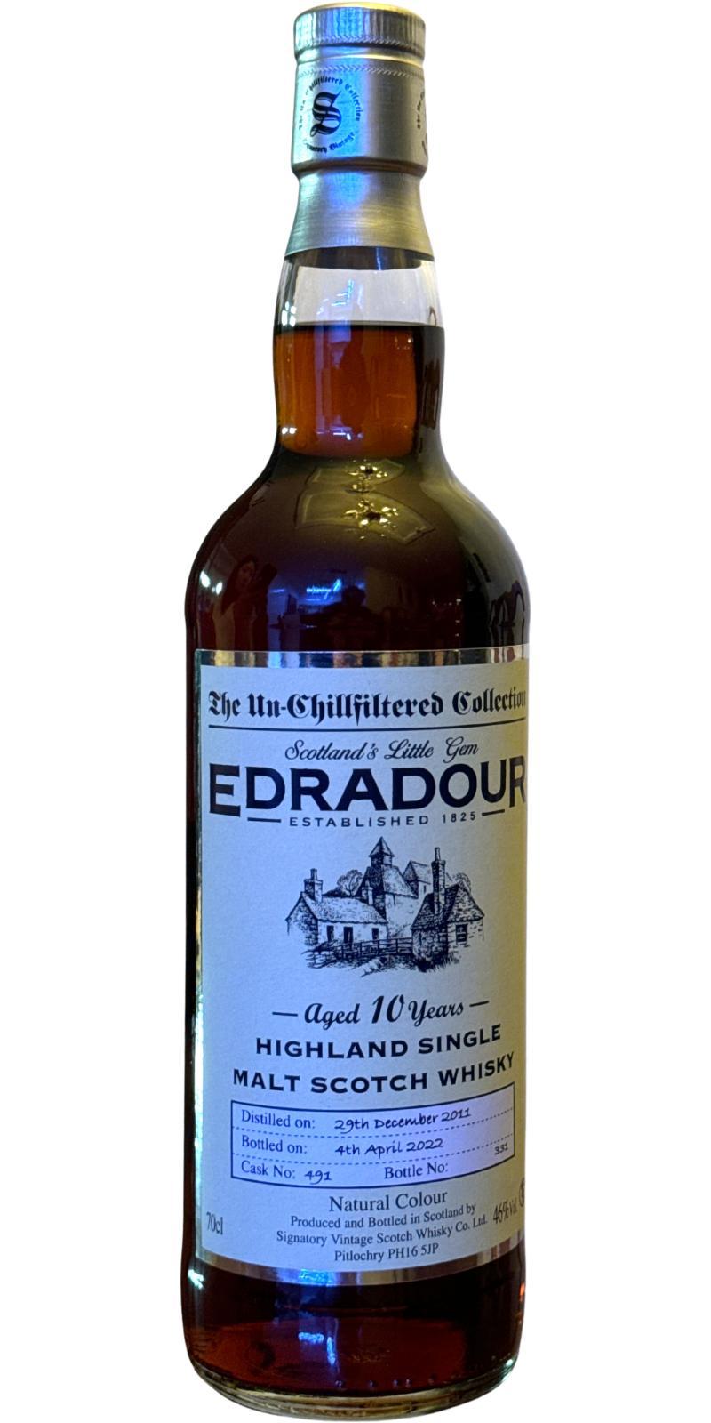 Edradour 2011 SV  The Un-Chillfiltered Collection